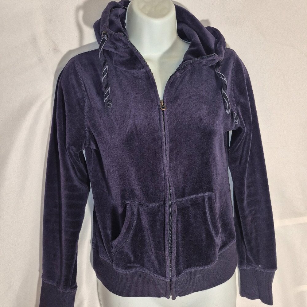 L.O.G.G./H&M fleece hoodie w/ zippered front, Dark Purple in size small - Picture 7 of 16